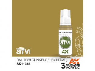 Ak interactive peinture acrylique 3G AK11318 RAL 7028 JAUNE FONCÉ (INITIAL) 17ml AFV