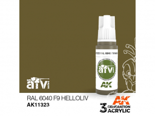 Ak interactive peinture acrylique 3G AK11321 RAL 6040 F9 OLIVE CLAIR 17ml AFV