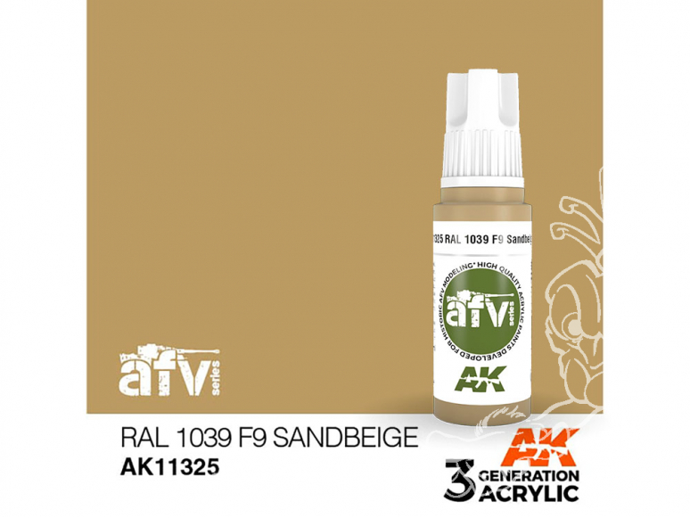 Ak interactive peinture acrylique 3G AK11325 RAL 1039 F9 BEIGE SABLE 17ml AFV