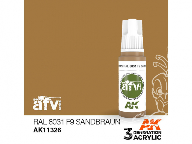 Ak interactive peinture acrylique 3G AK11326 RAL 8031 ​​F9 MARRON SABLE 17ml AFV