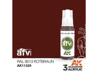 Ak interactive peinture acrylique 3G AK11329 RAL 8013 MARRON ROUGE 17ml AFV