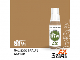 Ak interactive peinture acrylique 3G AK11331 RAL 8020 BRAUN 17ml AFV