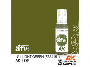 Ak interactive peinture acrylique 3G AK11335 Nº1 VERT CLAIR (FS34151) 17ml AFV