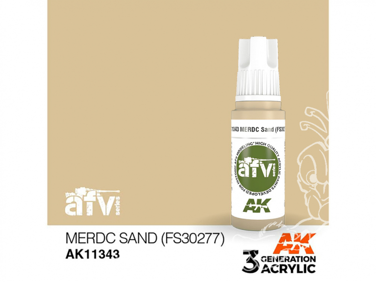 Ak interactive peinture acrylique 3G AK11343 SABLE MERDC (FS30277) 17ml AFV
