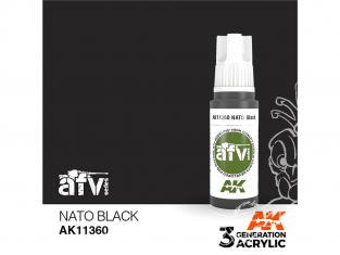 Ak interactive peinture acrylique 3G AK11360 NOIR OTAN 17ml AFV