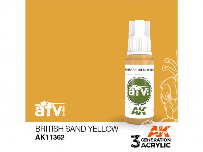 Ak interactive peinture acrylique 3G AK11362 BRITISH SAND JAUNE 17ml AFV