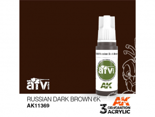 Ak interactive peinture acrylique 3G AK11369 BRUN RUSSE FONCÉ 6K 17ml AFV