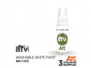 Ak interactive peinture acrylique 3G AK11372 PEINTURE BLANCHE LAVABLE 17ml AFV