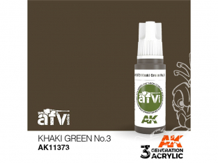 Ak interactive peinture acrylique 3G AK11373 KAKI VERT N ° 3 17ml AFV