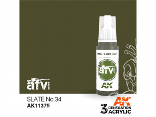 Ak interactive peinture acrylique 3G AK11375 ARDOISE N° 34 17ml AFV