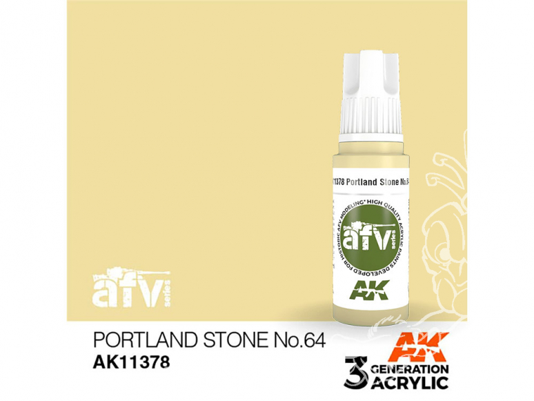 Ak interactive peinture acrylique 3G AK11378 PIERRE DE PORTLAND N° 64 17ml AFV