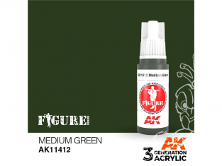 Ak interactive peinture acrylique 3G AK11412 VERT MOYEN 17ml FIGURINE