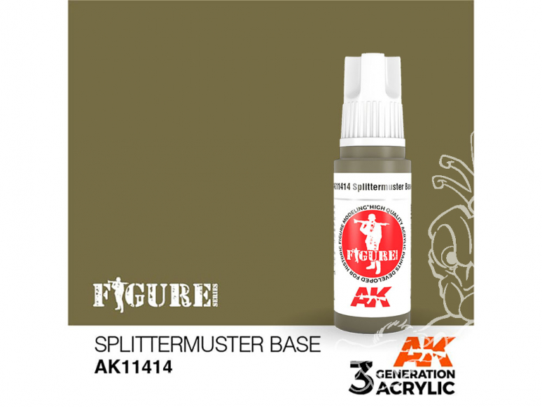 Ak interactive peinture acrylique 3G AK11414 BASE SPLITTERMUSTER 17ml FIGURINE