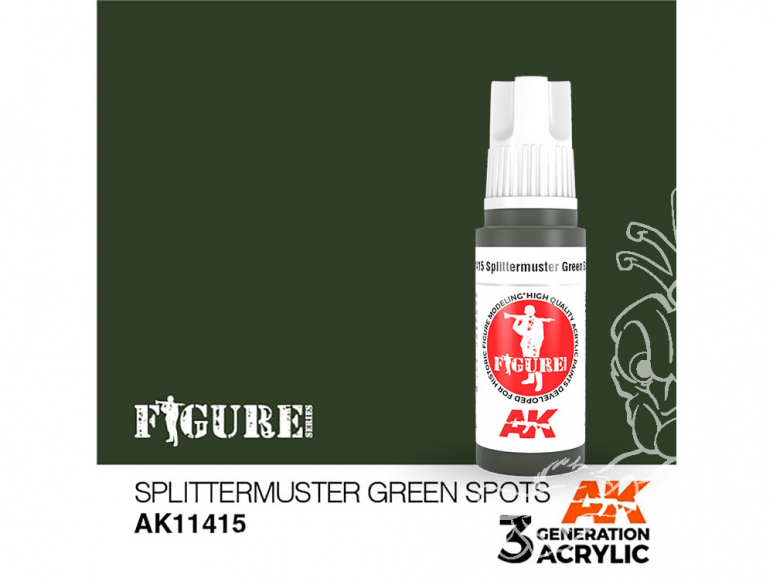 Ak interactive peinture acrylique 3G AK11415 SPOTS VERTS SPLITTERMUSTER 17ml FIGURINE