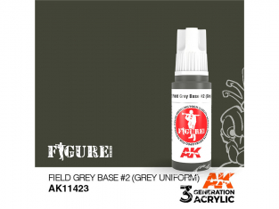 Ak interactive peinture acrylique 3G AK11423 BASE GRIS CHAMP N°2 (UNIFORME GRIS) 17ml FIGURINE