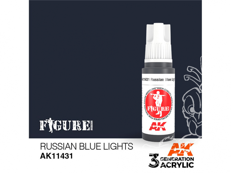 Ak interactive peinture acrylique 3G AK114231 BLEUE CLAIR RUSSE 17ml FIGURINE