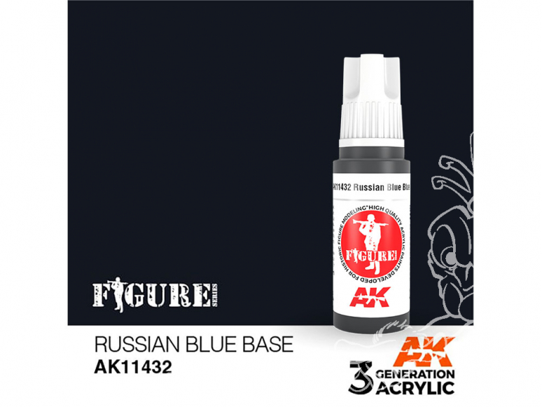 Ak interactive peinture acrylique 3G AK114232 BASE BLEUE RUSSE 17ml FIGURINE