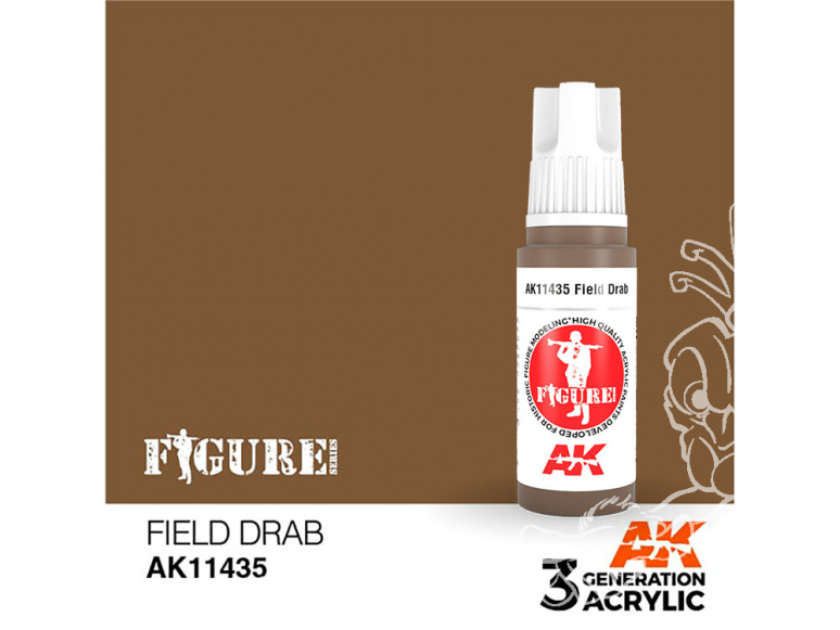 Ak interactive peinture acrylique 3G AK114235 FIELD DRAB 17ml FIGURINE