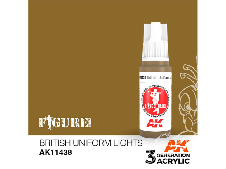 Ak interactive peinture acrylique 3G AK114238 BASE UNIFORME CLAIR BRITANNIQUE 17ml FIGURINE