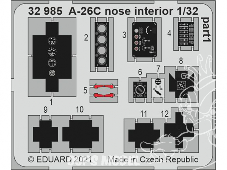 Eduard photodécoupe avion 32985 Intérieur nez A-26C Invader Hobby Boss 1/32