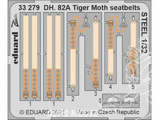 Eduard photodécoupe avion 33279 Harnais métal DH. 82A Tiger Moth Icm 1/32