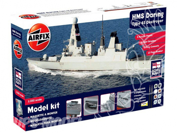 Airfix maquette bateau 50132 HMS Daring Type 45 Destroyer Gift Set 1/350