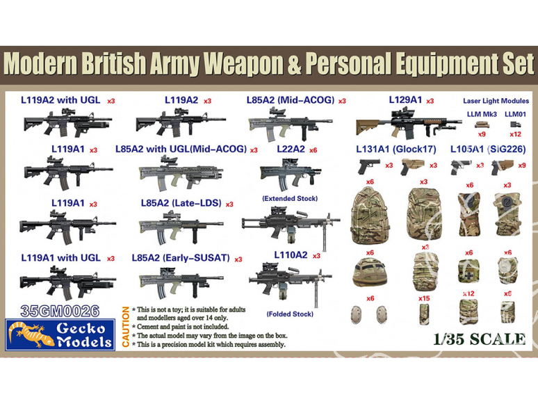 Gecko Models maquettes militaire 35GM0026 équipement de personnel et armes britannique moderne 1/35