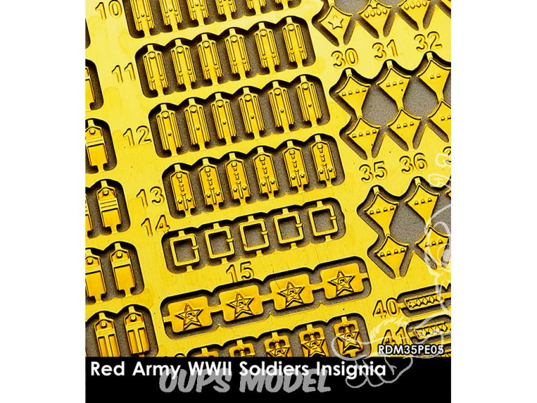Rado miniatures figurines photodécoupe RDM35PE05 Insignes Armée rouge WWII 1/35