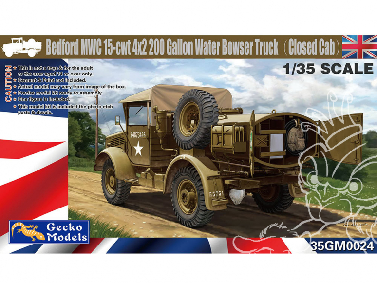 Gecko Models maquettes militaire 35GM0024 Bedford MWD 15-cwt 4x2 citerne eau cabine fermée 1/35