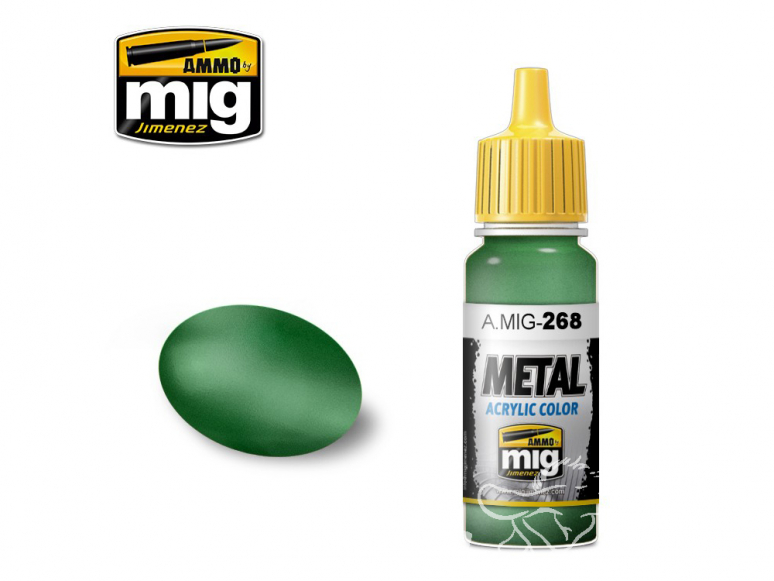 MIG peinture metal 268 Vert Aotake metallique 17ml
