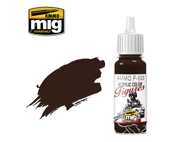 MIG peinture figurine F-533 Brun foncé 17ml