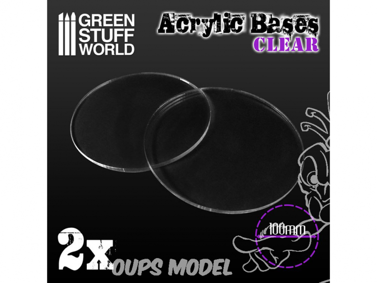 Green Stuff 509236 Socles Acryliques ROND 100mm Transparent