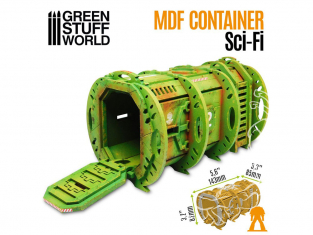 Green Stuff 508192 Conteneur SciFi en bois MDF 1/52 et 1/48