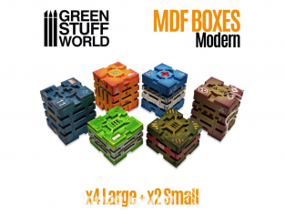 Green Stuff 507980 Caisses Futuristes en bois MDF 1/72 1/35 et 1/48