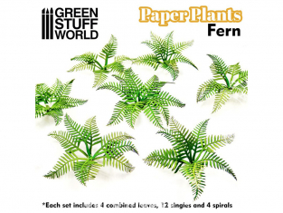 Green Stuff 508628 Plantes en Papier Fougère 1/48 - 1/35 - 1/32