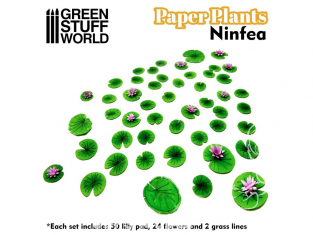 Green Stuff 508659 Plantes en Papier Nenuphars 1/48 - 1/35 - 1/32