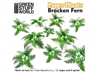 Green Stuff 508666 Plantes en Papier Fougère Pteridium 1/48 - 1/35 - 1/32
