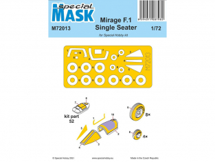 Special Hobby Masque avion M72013 Masque Mirage F.1 Monoplace 1/72