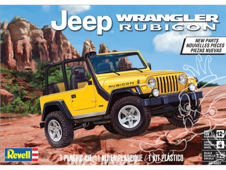 Revell US maquette voiture 4501 Jeep Wrangler Rubicon 1/25