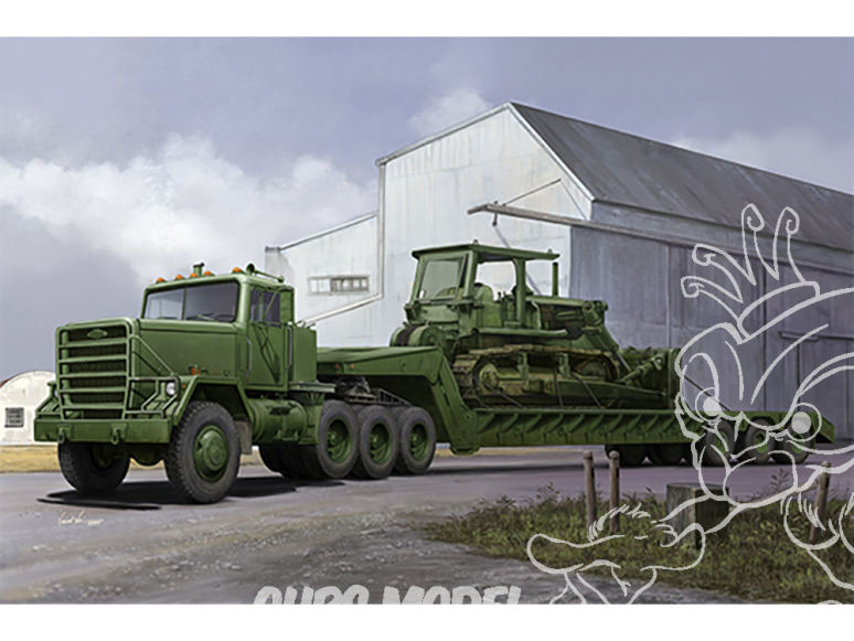TRUMPETER maquette militaire 01078 Semi-remorque M870A1 de remorquage avec tracteur M920 1/35