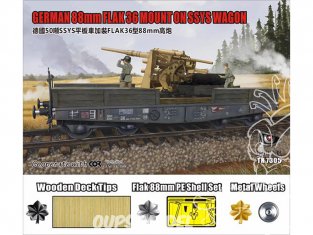 T-Model TK7305G 88mm Flack36 Allemand sur Wagon SSYS toutes options 1/72