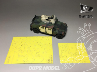 T-Model TK72016 Masque peinture camouflage pour M1114 US HMMWV 1/72