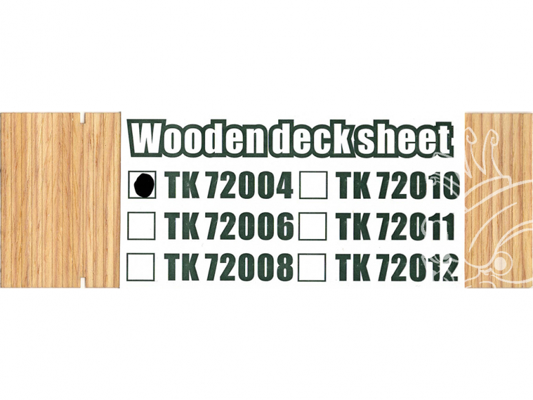 T-Model TK72004 Recouvrement plateforme bois pour wagon allemand 50T 1/72