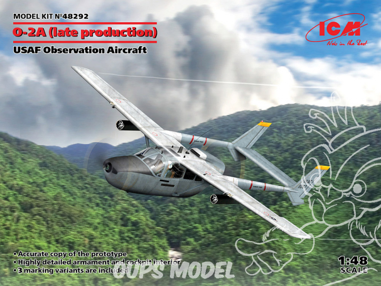 Icm maquette avion 48292 O-2A (production tardive) Avion d'observation de l'USAF 1/48