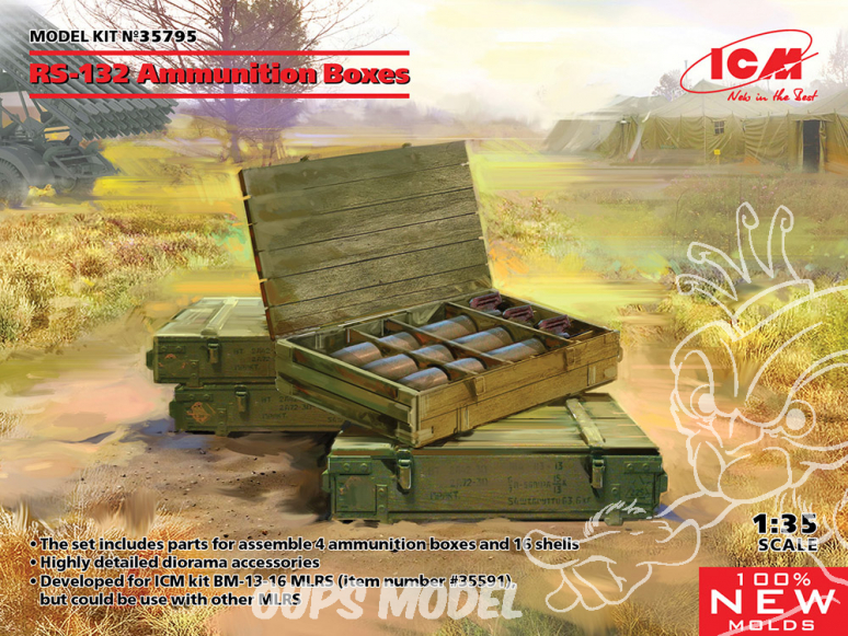 Icm maquette armement 35795 Boîtes de munitions RS-132 1/35