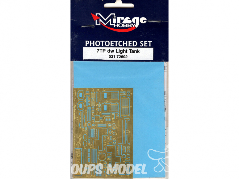 Mirage maquette militaire 03172602 Photodecoupe pour un 7TP dw char léger 1/72