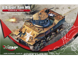 Mirage maquette militaire 726077 U.S. Light Tank M5 TUNISIA 1942 1/72