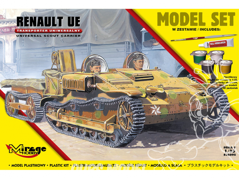 Mirage maquette militaire 835095 MODEL SET RENAULT UE Transporteur Universel 1/35