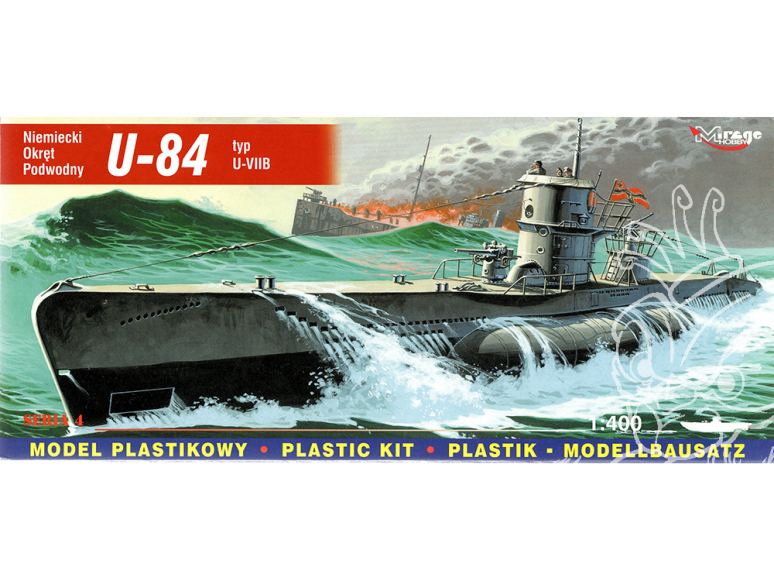 Mirage maquette Sous-marins 40410 Sous-marin allemand U-84 type U-VIIB 1/400