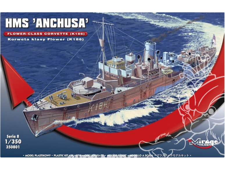 Mirage maquette bateau 350801 HMS Anchusa Corvette de classe Flower (K186) 1/350